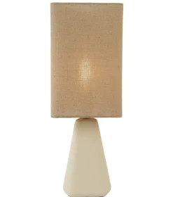 Light en Living Tafellamp 22x22x62 cm ZUWENA crème+linnen naturel