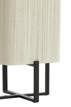 Light en Living Tafellamp 21,5X21,5X50,5 Cm WYN Mat zwart+touw creme