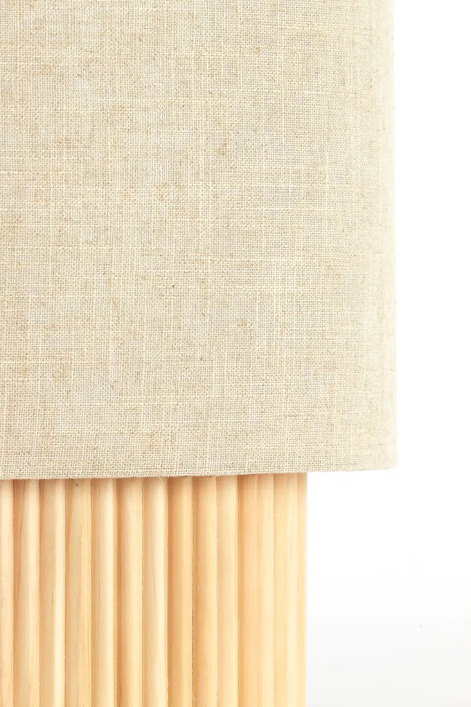 Light en Living Tafellamp 30x20x70 cm LASLO hout natural+linnen naturel