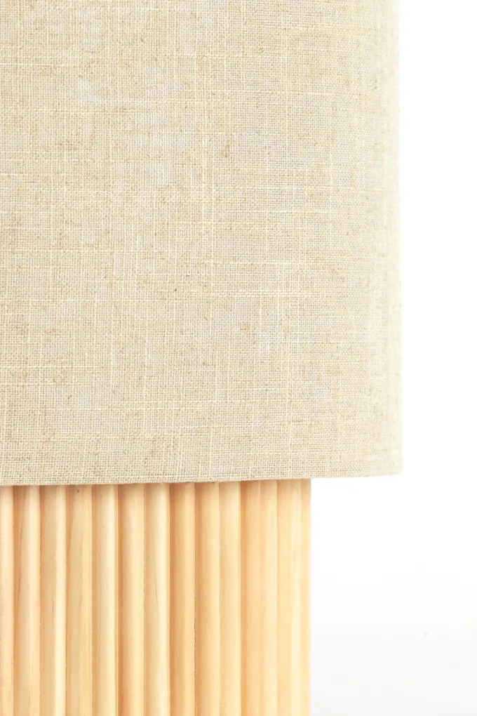 Light en Living Tafellamp 30x20x45 cm LASLO hout natural+linnen naturel