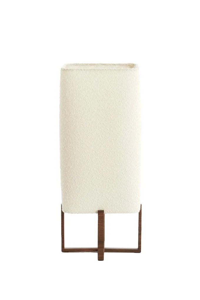 Light en Living Tafellamp 21,5X21,5X50,5 Cm WYN hout D Bruin+Boucl Creme