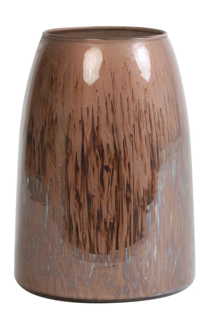Light en Living Theelicht MONLE paars bruin Ø15x20 cm - Light en Living
