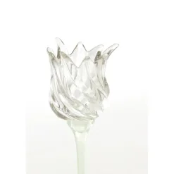 Light en Living Theelicht op voet Ø9,5x21 cm FLORA gls mat mint groen+helder