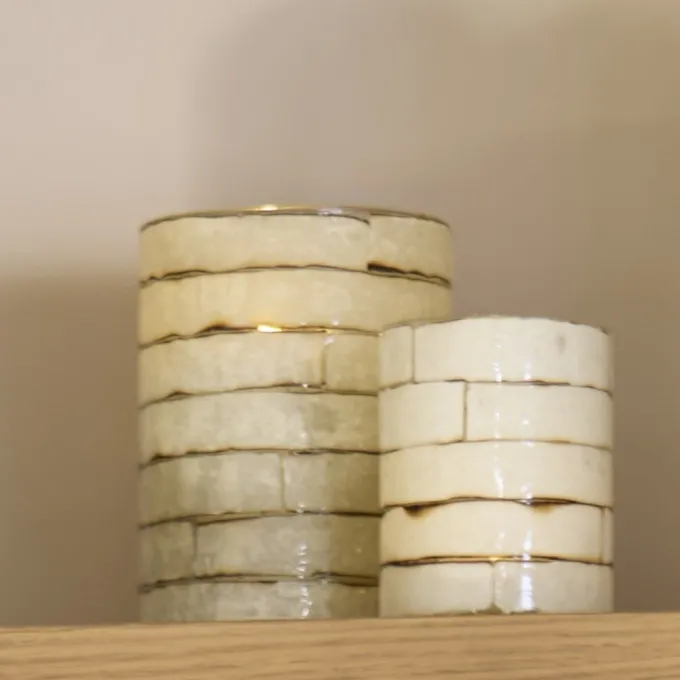 Light en Living Theelicht Ø14x20 cm DRONERI glas helder+Crème