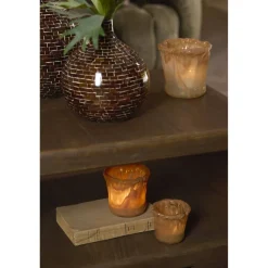 Light en Living Theelicht Ø12x12 cm MYRON glas licht oranje