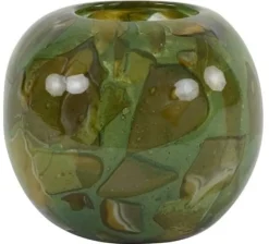 Light en Living Vaas BEAUFORT Glas Donker Olijfgroen Ø18x15,5 cm