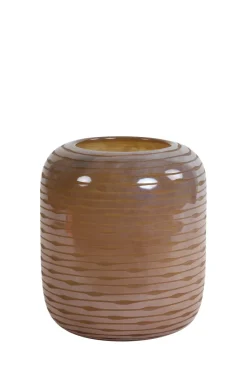 Light en Living Vaas BOWIE glas perzik-bruin - Diverse afmetingen