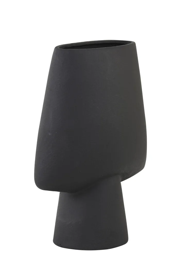 Light en Living Vaas deco CIARA keramiek zwart 23x12,5x30 cm