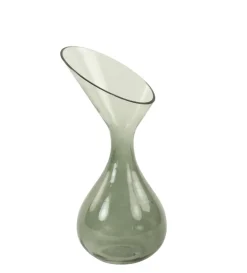 Light en Living Vaas deco Herley glas grijs groen - 2 maten
