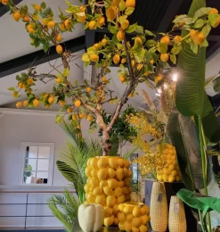 Light en Living Vaas deco LEMON geel - 14 cm hoog