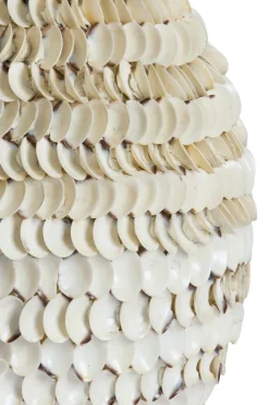 Light en Living Vaas deco SARRIA Ø26 x 27 bamboo + schelp creme