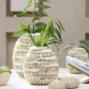 Light en Living Vaas deco SARRIA Ø20x21 bamboo + schelp creme