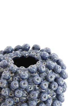 Light en Living Vaas deco Ø25,5x27 cm BERRIES keramiek donkerblauw