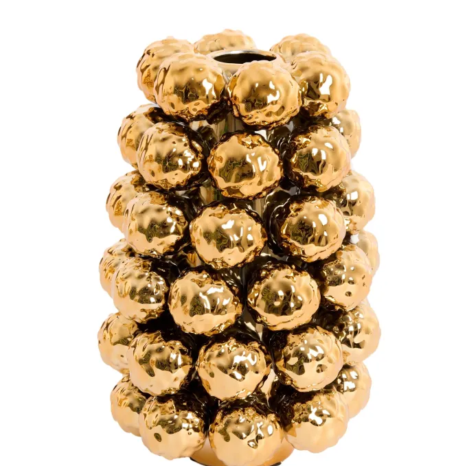 Light en Living Vaas deco Ø16x24,5 cm BUTANG keramiek metallic goud