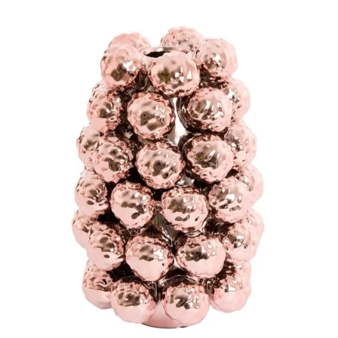 Light en Living Vaas deco Ø16x24,5 cm BUTANG keramiek metallic lichtroze