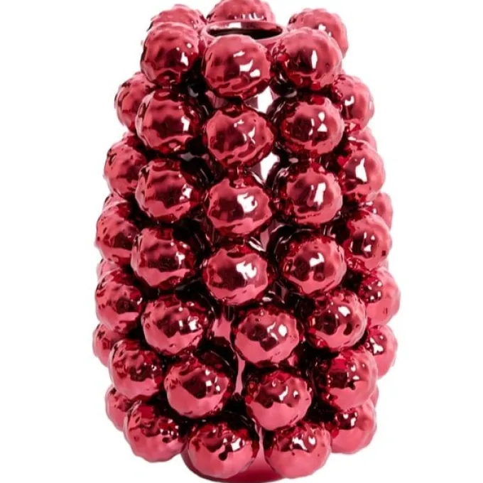 Light en Living Vaas deco Ø18,5x28 cm BUTANG keramiek metallic rood