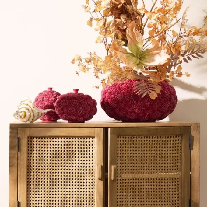 Light en Living Vaas Deco Ø47,5X25,5 CM Coral Rood