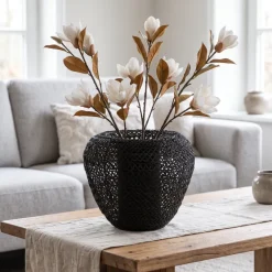 Light en Living Vaas deco Ø35x27 cm FINOU mat zwart van Light & Living