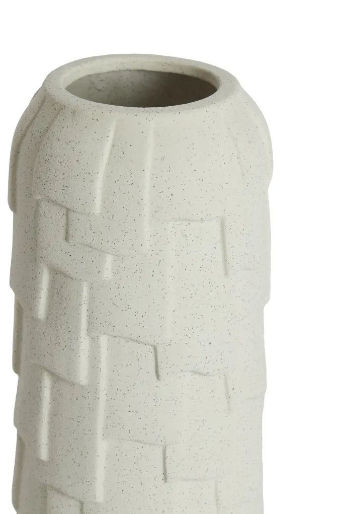 Light en Living Vaas deco Ø14x34,5 cm LEIMA keramiek mat crème
