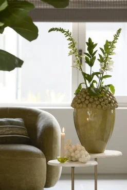 Light en Living Vaas deco Ø32x43,5 cm LOVRO keramiek olijfgroen-bruin