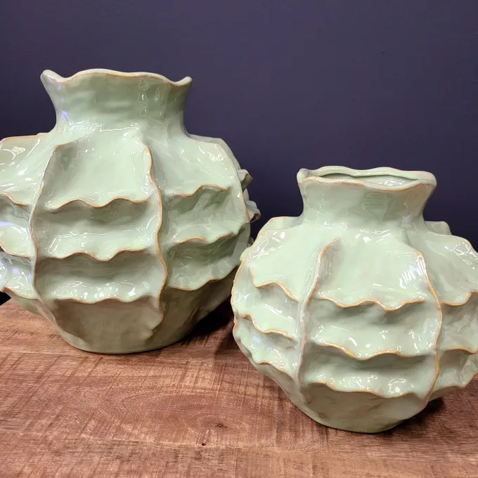 Light en Living Vaas deco Ø21x20 cm LOSETO keramiek groen