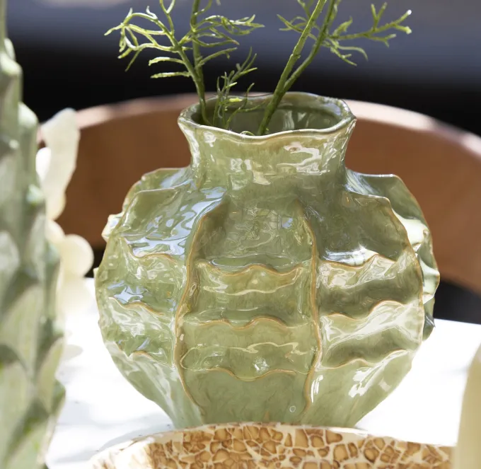 Light en Living Vaas deco Ø21x20 cm LOSETO keramiek groen