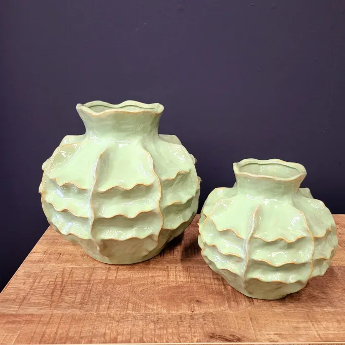 Light en Living Vaas deco Ø21x20 cm LOSETO keramiek groen