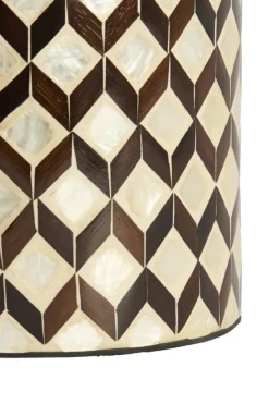 Light en Living Vaas deco Ø16x16 cm OLITE bamboo creme + donkerbruin