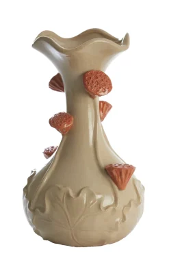 Light en Living Vaas deco Ø24x40 cm ODALI keramiek crème+oranje