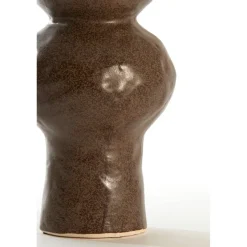 Light en Living Vaas deco Ø13x26 cm ROGANO keramiek donker bruin