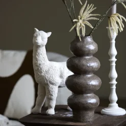 Light en Living Vaas deco Ø15,5x37,5 cm ROGANO keramiek donker bruin