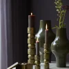Light en Living Vaas deco Ø27x49 cm SINDO glanzend donker olijf groen+zwart