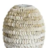 Light en Living Vaas deco Ø33x35 cm SARRIA bamboo + schelp creme