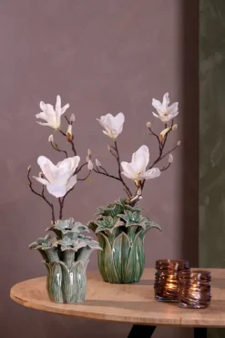 Light en Living Vaas deco Ø21,5x23,5 cm SAMPAGA keramiek blauw-groen