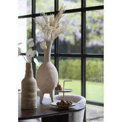 Light en Living Vaas deco Ø14,5x42 cm SESTO keramiek mat crème