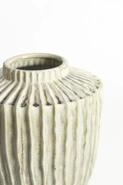 Light en Living Vaas deco Ø32X40 cm TALEA keramiek olijfgroen-creme