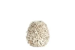 Light en Living Vaas deco Ø26x27 cm UBATE bamboe+schelp crème+bruin