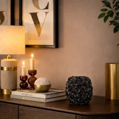Light en Living Vaas deco Ø27x30,5 cm VIOLETA mat creme
