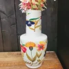 Light en Living Vaas deco Ø28x55 cm YVOTA wit+bloemen print
