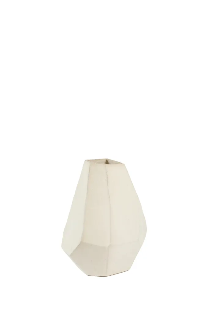 Light en Living Vaas deco 25x21x30,5 cm POVINA keramiek crème