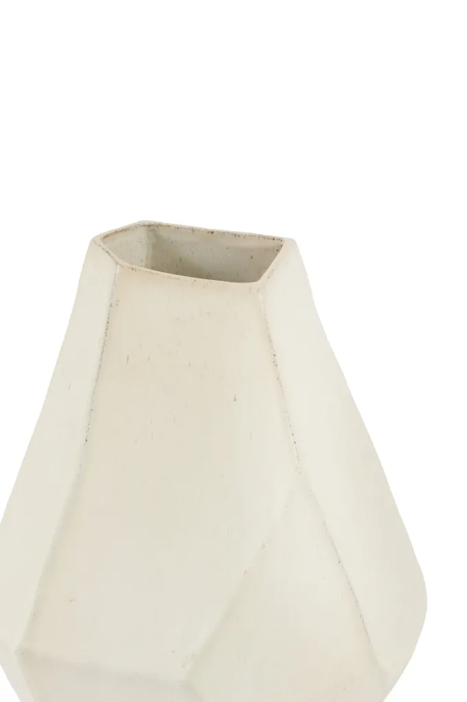 Light en Living Vaas deco 25x21x30,5 cm POVINA keramiek crème