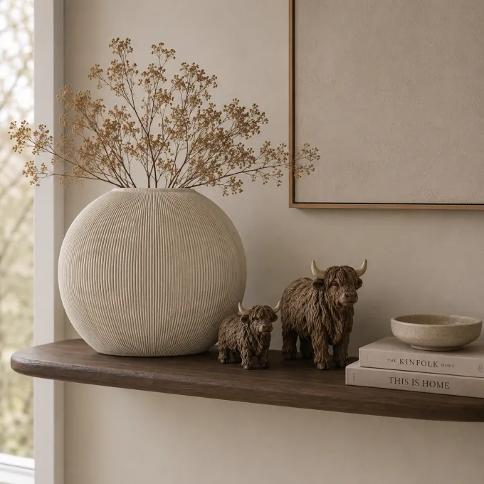 Light en Living Vaas deco 50x15x50 cm BUBIO creme