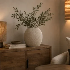 Light en Living Vaas deco 30x13x31,5 cm BUBIO crème