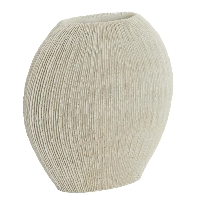 Light en Living Vaas deco 30x13x31,5 cm BUBIO crème