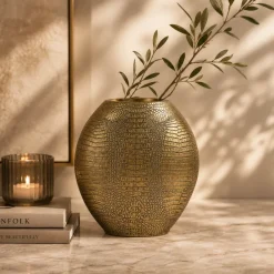 Light en Living Vaas deco 29,5x8x31,5 cm SKELD antiek brons