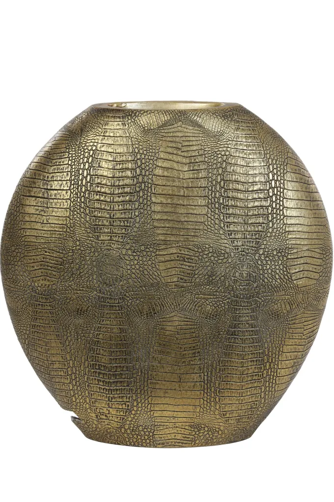 Light en Living Vaas deco 50x15x50 cm SKELD antiek brons