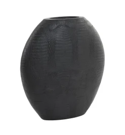 Light en Living Vaas deco 39x11x40 cm SKELD mat zwart van Light & Living