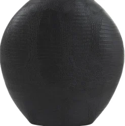 Light en Living Vaas deco 39x11x40 cm SKELD mat zwart van Light & Living