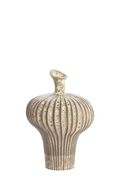 Light en Living Vaas deco 23x22x32,5 cm NEVANO mat donkerbruin + creme