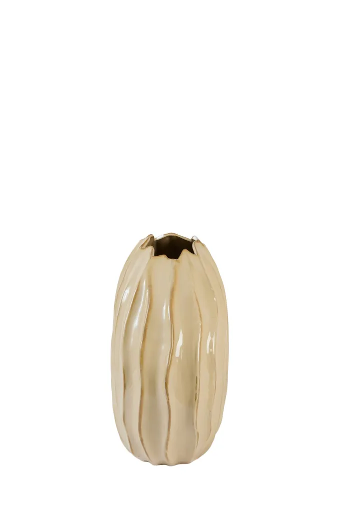 Light en Living Vaas deco 41x20x42 cm PODURI keramiek licht bruin